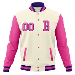 Full-Snap Classic Varsity Letterman Bomber Baseball Jacket 13