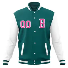Full-Snap Classic Varsity Letterman Bomber Baseball Jacket 29