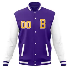 Full-Snap Classic Varsity Letterman Bomber Baseball Jacket 37