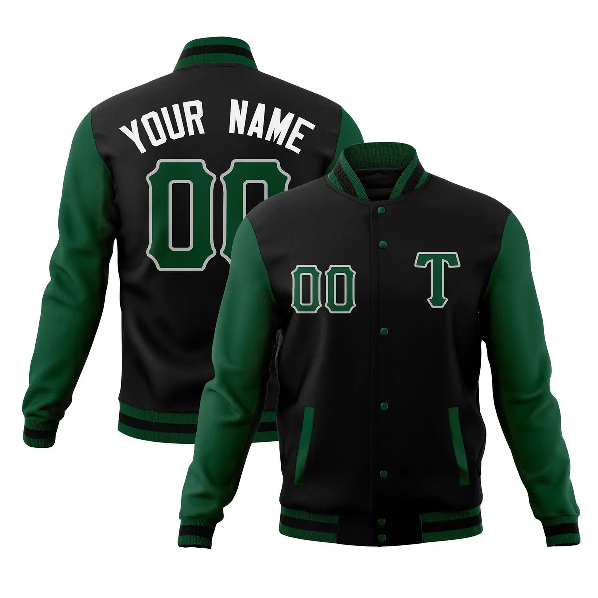 Full-Snap Cotton Blend Varsity Letterman Baseball Jacket