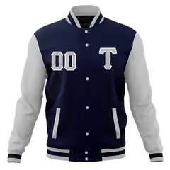 Full-Snap Cotton Blend Varsity Letterman Baseball Jacket 13