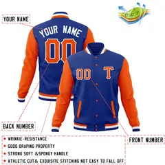Full-Snap Cotton Blend Varsity Letterman Baseball Jacket 20