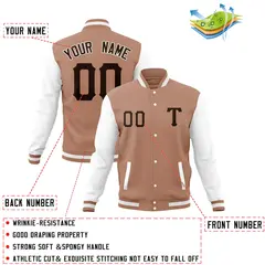 Full-Snap Cotton Blend Varsity Letterman Baseball Jacket 28