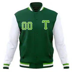 Full-Snap Cotton Blend Varsity Letterman Baseball Jacket 45
