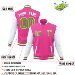 Full-Snap Cotton Blend Varsity Letterman Baseball Jacket 52