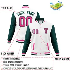 Full-Snap Cotton Blend Varsity Letterman Baseball Jacket 76