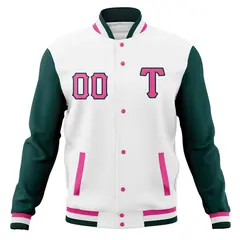 Full-Snap Cotton Blend Varsity Letterman Baseball Jacket 77