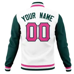 Full-Snap Cotton Blend Varsity Letterman Baseball Jacket 78
