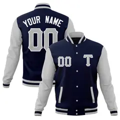 Full-Snap Cotton Blend Varsity Letterman Baseball Jacket 9