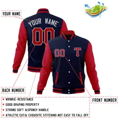 Full-Snap Cotton Blend Varsity Letterman Baseball Jacket 12