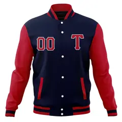 Full-Snap Cotton Blend Varsity Letterman Baseball Jacket 13