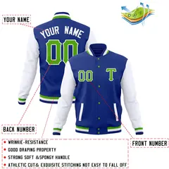 Full-Snap Cotton Blend Varsity Letterman Baseball Jacket 20