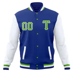 Full-Snap Cotton Blend Varsity Letterman Baseball Jacket 21