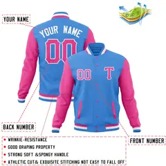 Full-Snap Cotton Blend Varsity Letterman Baseball Jacket 28