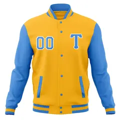 Full-Snap Cotton Blend Varsity Letterman Baseball Jacket 37