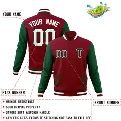 Full-Snap Cotton Blend Varsity Letterman Baseball Jacket 44