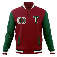 Full-Snap Cotton Blend Varsity Letterman Baseball Jacket 45