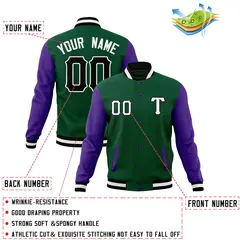Full-Snap Cotton Blend Varsity Letterman Baseball Jacket 52