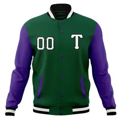 Full-Snap Cotton Blend Varsity Letterman Baseball Jacket 53
