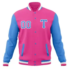 Full-Snap Cotton Blend Varsity Letterman Baseball Jacket 61