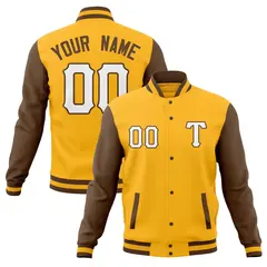 Full-Snap Cotton Blend Varsity Letterman Baseball Jacket 65