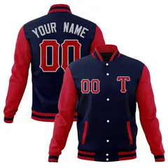 Full-Snap Cotton Blend Varsity Letterman Baseball Jacket 9
