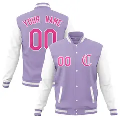 Full-Snap Letterman Baseball Jacket with Raglan Sleeves 1