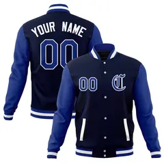 Full-Snap Letterman Baseball Jacket with Raglan Sleeves 18