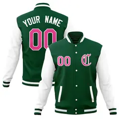 Full-Snap Letterman Baseball Jacket with Raglan Sleeves 25