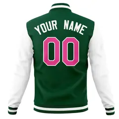 Full-Snap Letterman Baseball Jacket with Raglan Sleeves 30