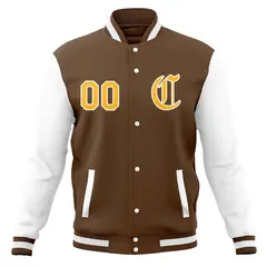 Full-Snap Letterman Baseball Jacket with Raglan Sleeves 37