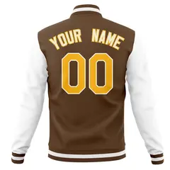 Full-Snap Letterman Baseball Jacket with Raglan Sleeves 38