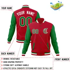 Full-Snap Letterman Baseball Jacket with Raglan Sleeves 44