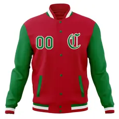 Full-Snap Letterman Baseball Jacket with Raglan Sleeves 45