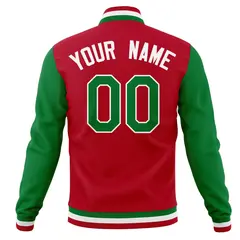 Full-Snap Letterman Baseball Jacket with Raglan Sleeves 46