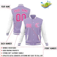 Full-Snap Letterman Baseball Jacket with Raglan Sleeves 5