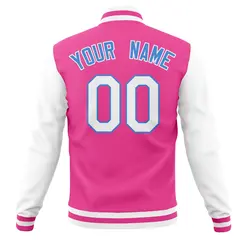 Full-Snap Letterman Baseball Jacket with Raglan Sleeves 54
