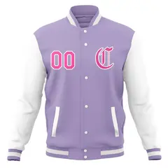 Full-Snap Letterman Baseball Jacket with Raglan Sleeves 6