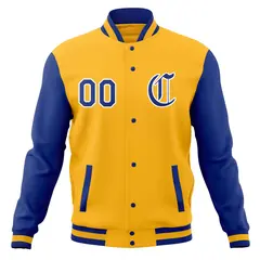 Full-Snap Letterman Baseball Jacket with Raglan Sleeves 61