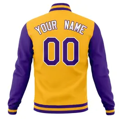 Full-Snap Letterman Baseball Jacket with Raglan Sleeves 70