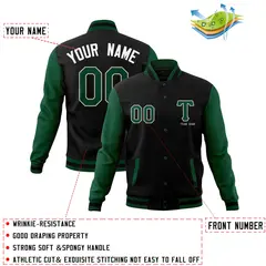 Full-Snap Letterman Varsity Baseball Jacket 12