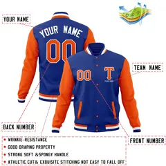 Full-Snap Letterman Varsity Baseball Jacket 20
