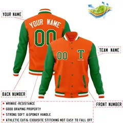 Full-Snap Letterman Varsity Baseball Jacket 36