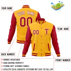 Full-Snap Letterman Varsity Baseball Jacket 68