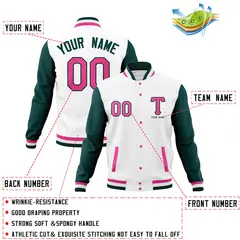 Full-Snap Letterman Varsity Baseball Jacket 76
