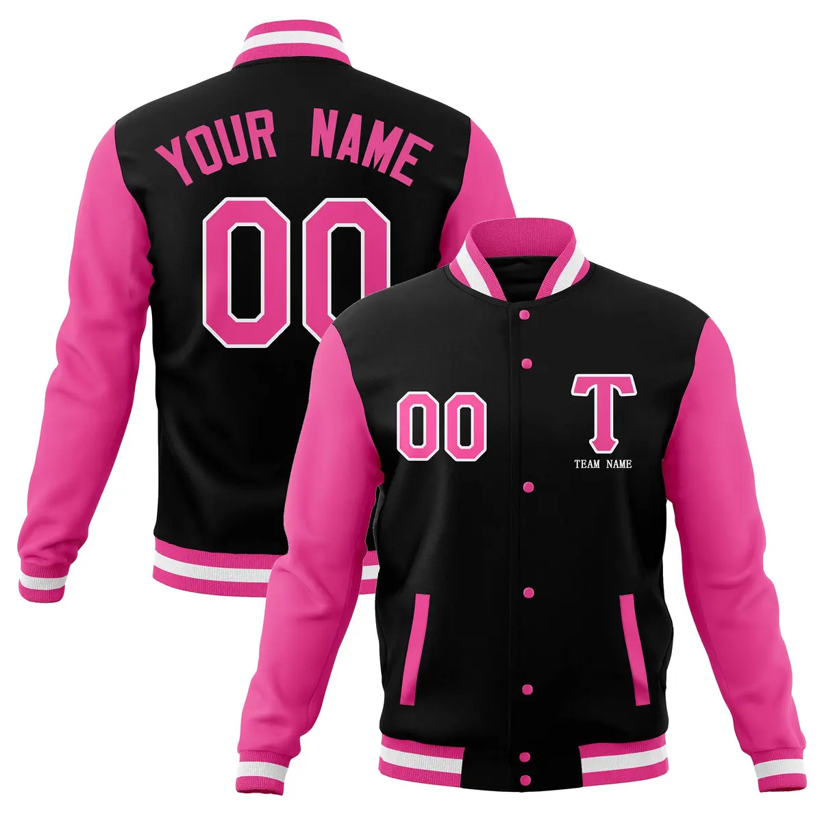 Full-Snap Letterman Varsity Baseball Jacket