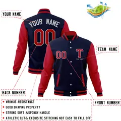 Full-Snap Letterman Varsity Baseball Jacket 13