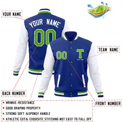 Full-Snap Letterman Varsity Baseball Jacket 21