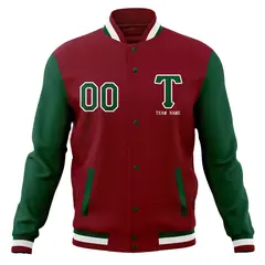 Full-Snap Letterman Varsity Baseball Jacket 46