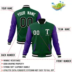Full-Snap Letterman Varsity Baseball Jacket 53